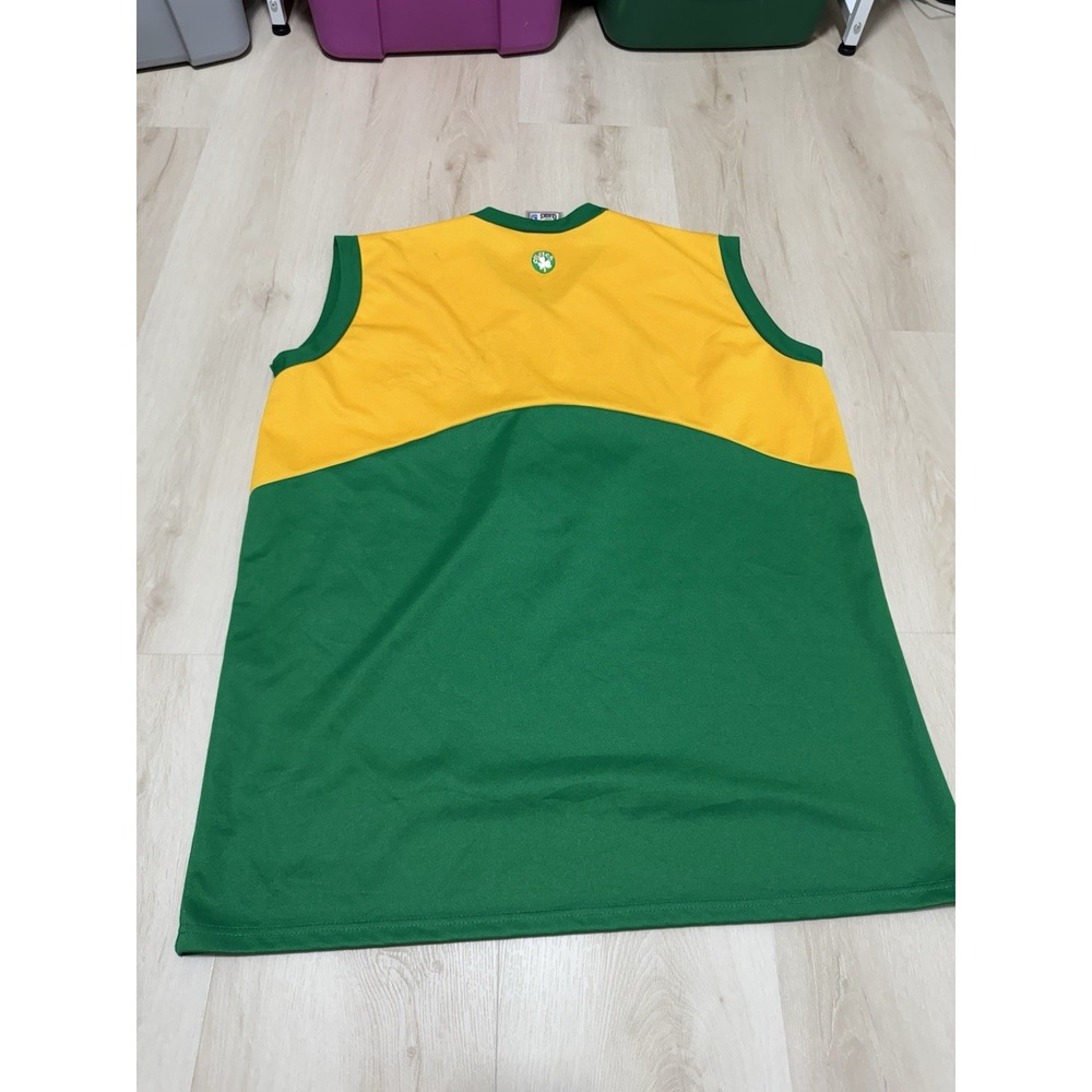 Majestic HardWood Classics NBA Boston Celtics Jersey Men's Large-XL Green Yellow - Picture 8 of 8